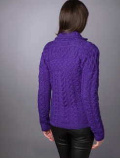 Double Collar Zip Merino Aran Cardigan -Modekleidung L4A5533 47113.1694421880