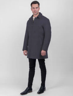 Men's Tweed Cashmere Coat - Medium Blue -Modekleidung MCMNKL 1 68836.1693917675