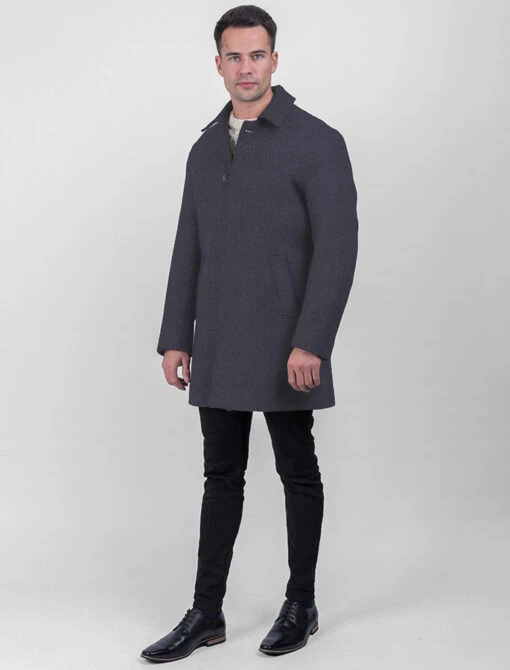 Men's Tweed Cashmere Coat - Medium Blue – Bild 4