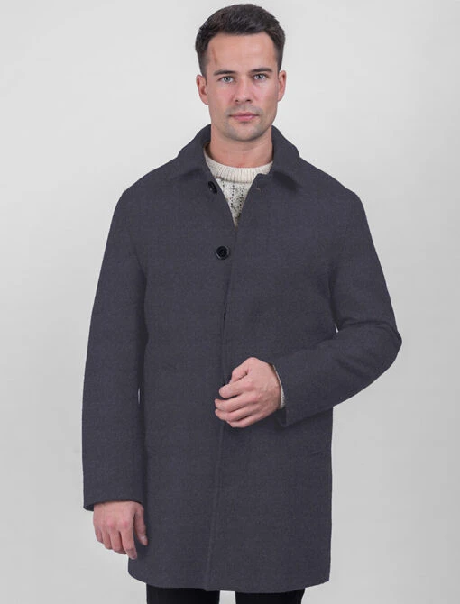Men's Tweed Cashmere Coat - Medium Blue – Bild 3