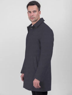 Men's Tweed Cashmere Coat - Medium Blue
