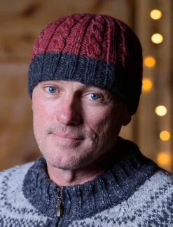 Aran Fleece Lined Beanie -Modekleidung PAC500leadburgundyxmas 64575.1479475338