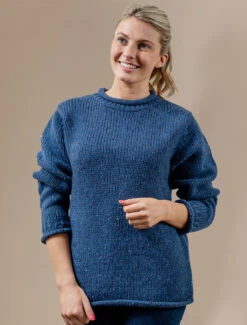 Roll Neck Sweater - Fisherman's Sweater -Modekleidung R193w Denim 1 1 39380.1693907045