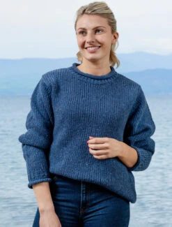 Roll Neck Sweater - Fisherman's Sweater -Modekleidung R193w Denim 2 07400.1641997653