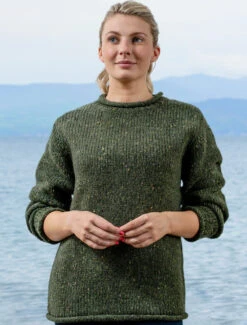 Roll Neck Sweater - Fisherman's Sweater -Modekleidung R193w Green 1 15471.1641997707