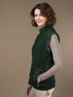 Aran Cable Knit Body Warmer -Modekleidung R843 Fern 13002.1681385862