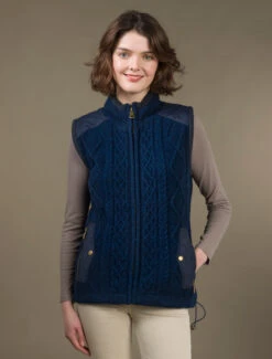 Aran Cable Knit Body Warmer -Modekleidung R843 Nightshade1 43077.1681385898