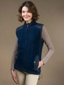 Aran Cable Knit Body Warmer -Modekleidung R843 Nightshade 41466.1681385900