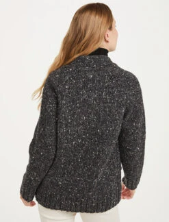 Ladies V-Neck Donegal Wool Cardigan -Modekleidung R870 Charcoal 3 48501.1690552818