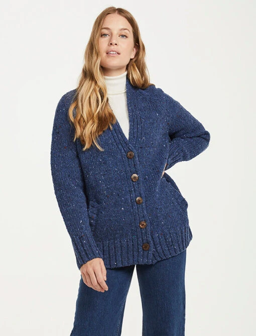 Ladies V-Neck Donegal Wool Cardigan – Bild 2