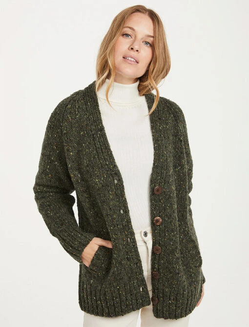 Ladies V-Neck Donegal Wool Cardigan – Bild 18