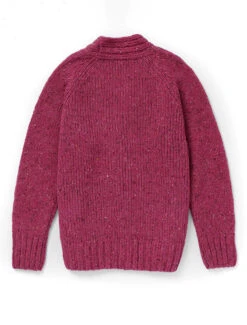 Ladies V-Neck Donegal Wool Cardigan -Modekleidung R870 Pink Heather 2 18057.1690552910