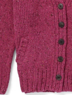 Ladies V-Neck Donegal Wool Cardigan -Modekleidung R870 Pink Heather 3 97236.1690552911