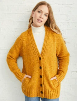 Ladies V-Neck Donegal Wool Cardigan -Modekleidung R870 Starfish 1 78366.1693906257