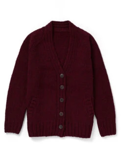 Ladies V-Neck Donegal Wool Cardigan -Modekleidung R870 Very Berry 1 71212.1690552919