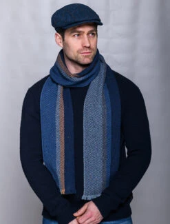 Soft Donegal Wool Scarf - Denim & Navy -Modekleidung SD34 2 93783.1697724238