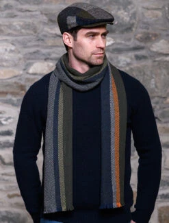 Soft Donegal Wool Scarf - Green & Grey -Modekleidung SD35 2 42398.1697722044