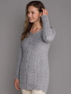 ‎Aran A-Line Lace‎ Cardigan -Modekleidung X5213 Soft Grey 1 88166.1669214936