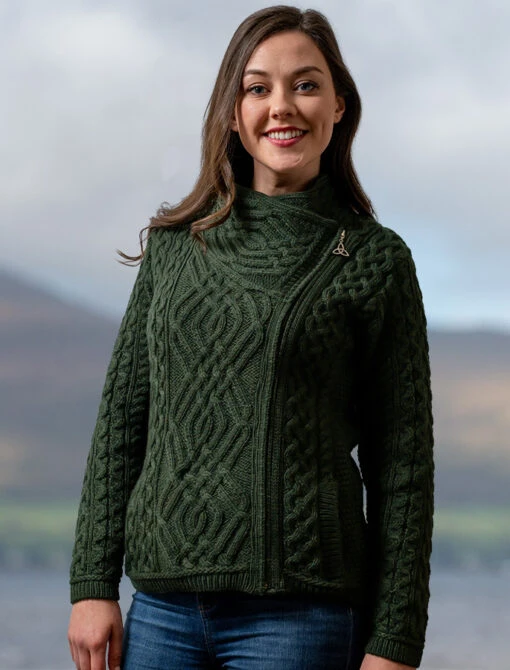 Aran Jacket With Celtic Knot Side Zip – Bild 16