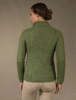 Aran Jacket With Celtic Knot Side Zip -Modekleidung Z4630 Grass 4 75726.1673752882