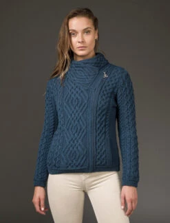 Aran Jacket With Celtic Knot Side Zip -Modekleidung Z4630 Mallard 1 42969.1673752881