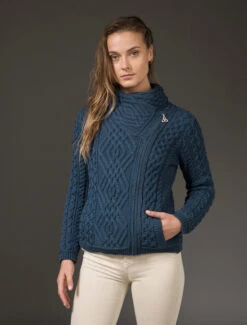 Aran Jacket With Celtic Knot Side Zip -Modekleidung Z4630 Mallard 3 81125.1673752881